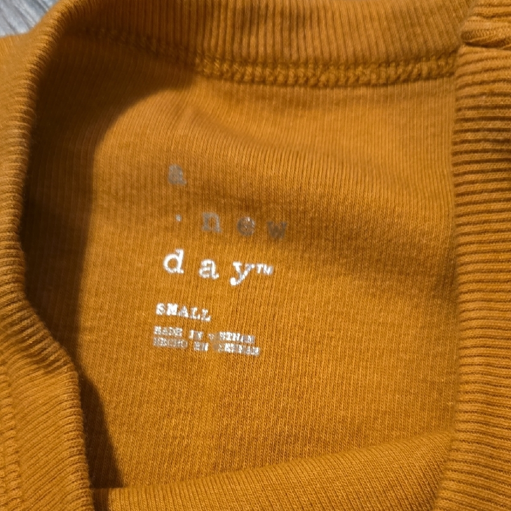 NEW a new day Golden Yellow Ribbed Top - Picture 2 of 3